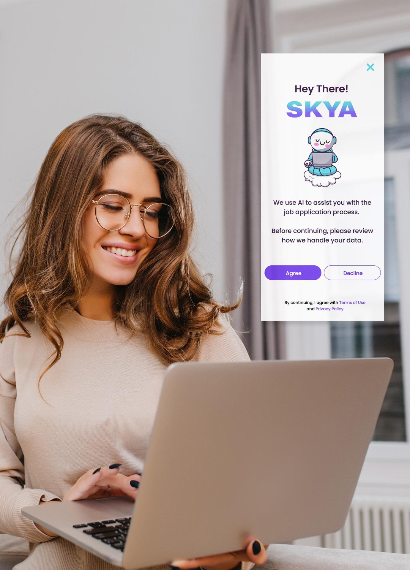 SKYA AI recruitment chatbot screening candidates automatically